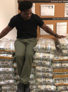 Edgerrin James and his million dollars in singles, as posted on Instagram