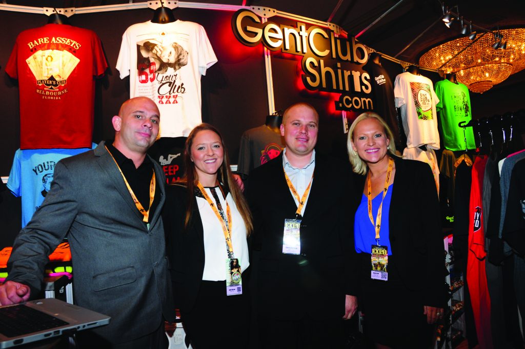 Chris Dvornick (third from left) and the GentClubShirts.com booth at Expo