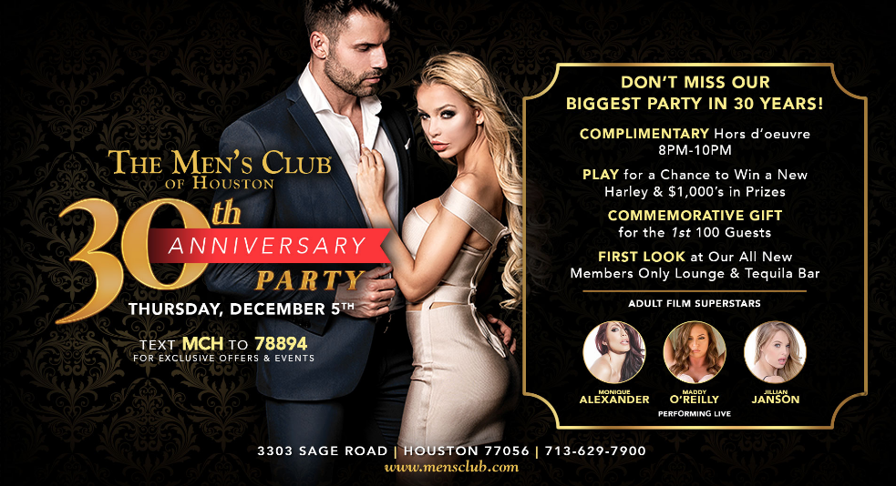Men's Club Houston 30-Year Anniversary
